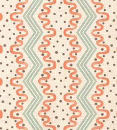 Madame Ziggle Fabric by Ottoline Blue and Orange Madame Ziggle Fabric by Ottoline Blue and Orange