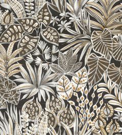 Madhuca Wallpaper by Casamance Noir Madhuca Wallpaper by Casamance Noir
