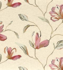 Magnolia Fabric by Camengo Magenta Magnolia Fabric by Camengo Magenta