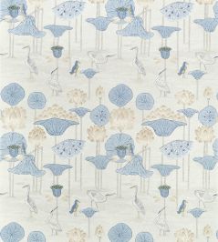 Malea Fabric by Thibaut Blue and Beige Malea Fabric by Thibaut Blue and Beige