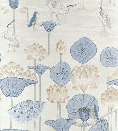 Malea Wallpaper by Thibaut Blue and Beige Malea Wallpaper by Thibaut Blue and Beige