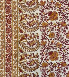 Mallow Border Fabric by Ian Sanderson Cayenne Mallow Border Fabric by Ian Sanderson Cayenne