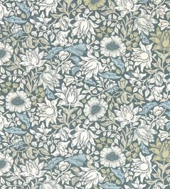 Mallow Wallpaper by Clarke & Clarke Slate/Dove Mallow Wallpaper by Clarke & Clarke Slate/Dove