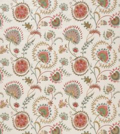 Mandana Fabric by Nina Campbell Aqua/Coral/Ivory Mandana Fabric by Nina Campbell Aqua/Coral/Ivory