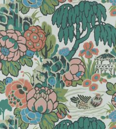 Mandarin Garden Wallpaper by 1838 Wallcoverings Coral Mandarin Garden Wallpaper by 1838 Wallcoverings Coral