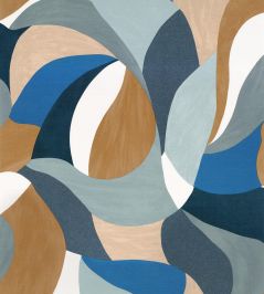 Mandorla Wallpaper by Casamance Pierre Bleue/Camel Mandorla Wallpaper by Casamance Pierre Bleue/Camel