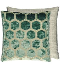Manipur Cushion 43 x 43cm by Designers Guild Jade Manipur Cushion 43 x 43cm by Designers Guild Jade