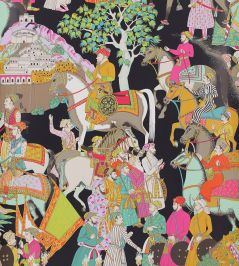 Dara Wallpaper by Manuel Canovas Noir Dara Wallpaper by Manuel Canovas Noir