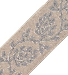 Mare Embroidered Border Trimming by Samuel & Sons Pebble Mare Embroidered Border Trimming by Samuel & Sons Pebble