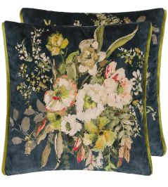 Margaretta Velours Cushion 55 x 55cm by Designers Guild Noir Margaretta Velours Cushion 55 x 55cm by Designers Guild Noir
