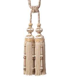 Margaux Double Tassel Tieback Trimming by Samuel & Sons Ecru Margaux Double Tassel Tieback Trimming by Samuel & Sons Ecru