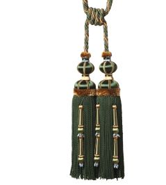 Margaux Double Tassel Tieback Trimming by Samuel & Sons Foret Margaux Double Tassel Tieback Trimming by Samuel & Sons Foret
