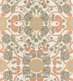 Margaux Wallpaper by Thibaut Apricot and Sage Margaux Wallpaper by Thibaut Apricot and Sage