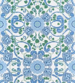 Margaux Wallpaper by Thibaut Blue and Green Margaux Wallpaper by Thibaut Blue and Green
