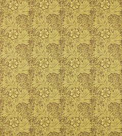 Marigold Fabric by Morris & Co Summer Yellow/Chocolate Marigold Fabric by Morris & Co Summer Yellow/Chocolate