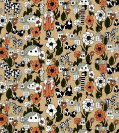Marikyla Wallpaper by Marimekko Oranges/Sand Marikyla Wallpaper by Marimekko Oranges/Sand