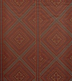 Marquetry Trellis Fabric by Zoffany Venetian Red Marquetry Trellis Fabric by Zoffany Venetian Red