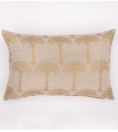 Marrakech Palm Cushion 40 x 60cm by Barneby Gates Gold On Natural Marrakech Palm Cushion 40 x 60cm by Barneby Gates Gold On Natural