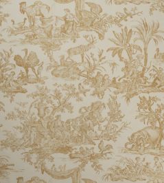 Four Continents Toile Fabric by Marvic Saffron Four Continents Toile Fabric by Marvic Saffron