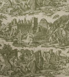 Toile Alexander The Great Fabric by Marvic Olive Toile Alexander The Great Fabric by Marvic Olive
