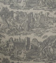 Toile Alexander The Great Fabric by Marvic Grey Toile Alexander The Great Fabric by Marvic Grey