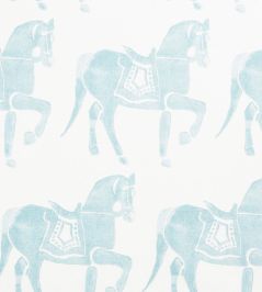 Marwari Horse Fabric by Molly Mahon Duck Egg Marwari Horse Fabric by Molly Mahon Duck Egg