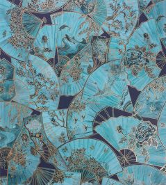 Fanfare Wallpaper by Matthew Williamson Teal/Rose Gold Fanfare Wallpaper by Matthew Williamson Teal/Rose Gold