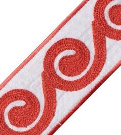 Maui Embroidered Border Trimming by Samuel & Sons Coral Maui Embroidered Border Trimming by Samuel & Sons Coral