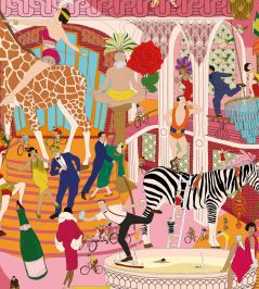 Mayhem Mansion Wallpaper by Brand McKenzie Pumpkin Pink Mayhem Mansion Wallpaper by Brand McKenzie Pumpkin Pink