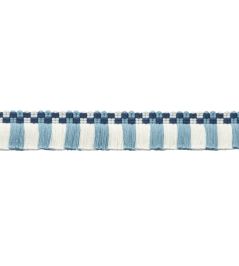 MDS Check Brush Fringe Trimming by Samuel & Sons Azure MDS Check Brush Fringe Trimming by Samuel & Sons Azure