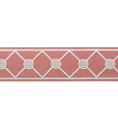 MDS Embroidered Lattice Borber Trimming by Samuel & Sons Coral MDS Embroidered Lattice Borber Trimming by Samuel & Sons Coral