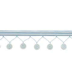 MDS Rosette Fringe Trimming by Samuel & Sons Sky MDS Rosette Fringe Trimming by Samuel & Sons Sky
