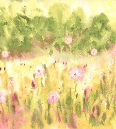 Meadow Mural by Ohpopsi Raspberry & Citrine Meadow Mural by Ohpopsi Raspberry & Citrine