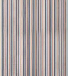 Medford Stripe Fabric by Mulberry Home Blue/Rust Medford Stripe Fabric by Mulberry Home Blue/Rust