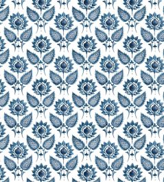 Medici Flower Fabric by William Yeoward Indigo Medici Flower Fabric by William Yeoward Indigo
