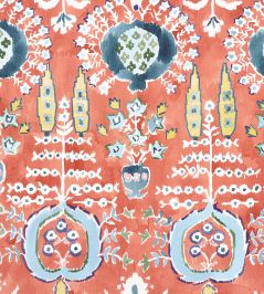 Mendoza Suzani Fabric by Thibaut Coral Mendoza Suzani Fabric by Thibaut Coral
