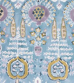 Mendoza Suzani Fabric by Thibaut French Blue and Lavender Mendoza Suzani Fabric by Thibaut French Blue and Lavender