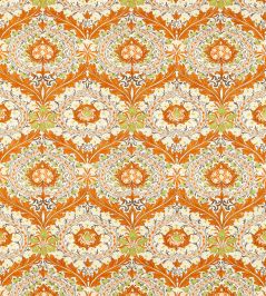 Merton Fabric by Morris & Co Burnt Orange/Chartreuse Merton Fabric by Morris & Co Burnt Orange/Chartreuse