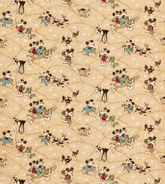 Mickey At the Farm Fabric by Sanderson Butterscotch Mickey At the Farm Fabric by Sanderson Butterscotch