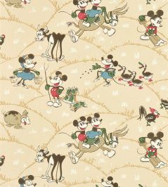 Mickey At the Farm Wallpaper by Sanderson Butterscotch Mickey At the Farm Wallpaper by Sanderson Butterscotch