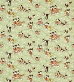 Mickey At the Farm Fabric by Sanderson Macaron Green Mickey At the Farm Fabric by Sanderson Macaron Green