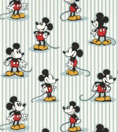 Mickey Stripe Wallpaper by Sanderson Sea salt Mickey Stripe Wallpaper by Sanderson Sea salt