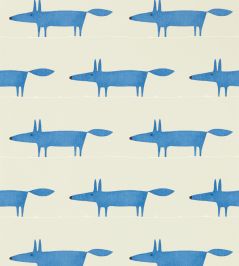 Midi Fox Wallpaper by Scion Pebble / Denim Midi Fox Wallpaper by Scion Pebble / Denim