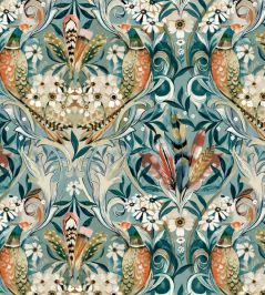 Midi Rostherne Fabric by Arley House Aqua Midi Rostherne Fabric by Arley House Aqua