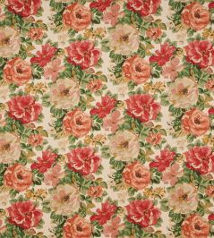 Midsummer Rose Fabric by Sanderson Red/Green Midsummer Rose Fabric by Sanderson Red/Green