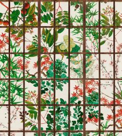 Japanese Garden Mural by MINDTHEGAP Green, Red, Taupe Japanese Garden Mural by MINDTHEGAP Green, Red, Taupe