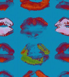 Neon Kiss Wallpaper by MINDTHEGAP Blue Neon Kiss Wallpaper by MINDTHEGAP Blue