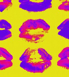 Neon Kiss Wallpaper by MINDTHEGAP Pink, Purple, Yellow Neon Kiss Wallpaper by MINDTHEGAP Pink, Purple, Yellow