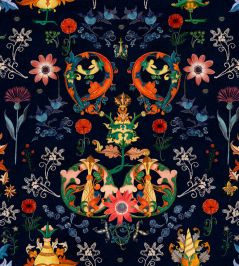 Transylvania Folk Wallpaper by MINDTHEGAP Blue, Red, Yellow Transylvania Folk Wallpaper by MINDTHEGAP Blue, Red, Yellow