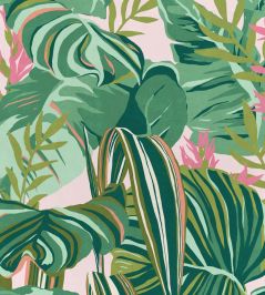 Tropical Foliage Wallpaper by MINDTHEGAP Green, Pink Tropical Foliage Wallpaper by MINDTHEGAP Green, Pink